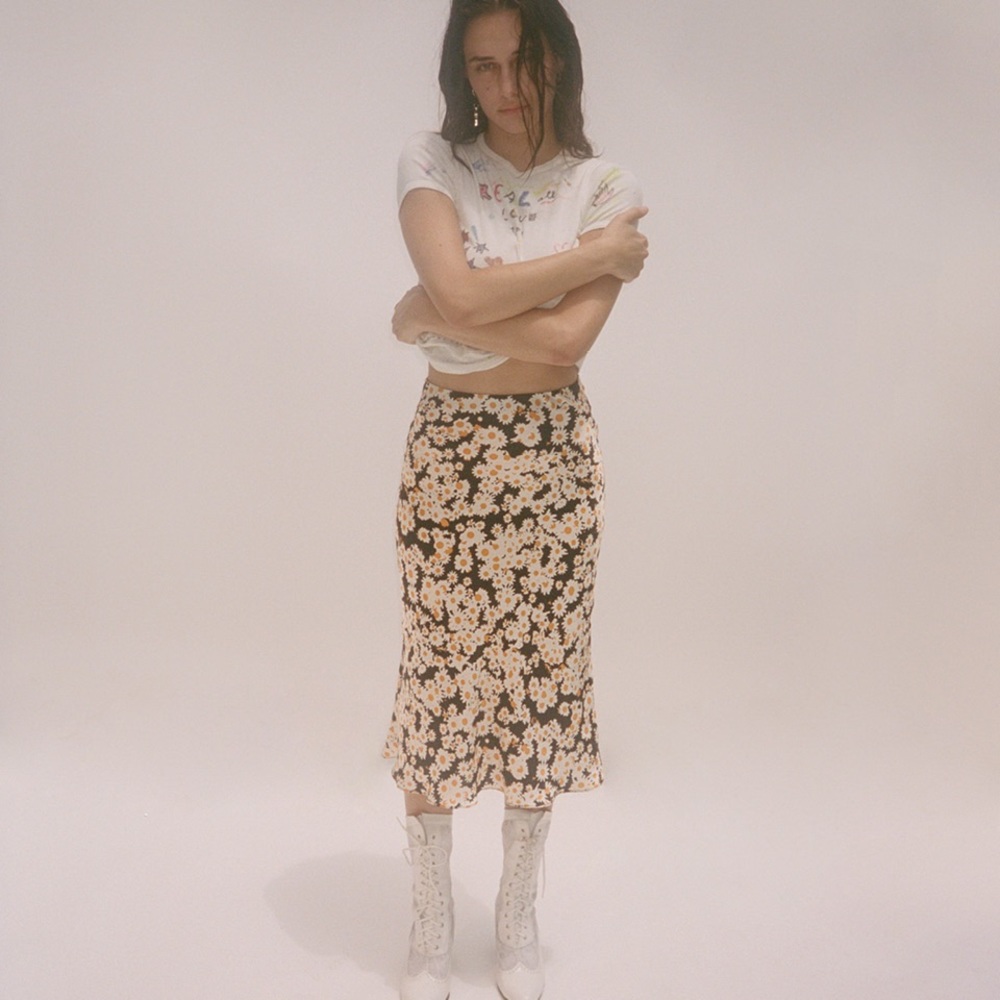 Realisation Par Naomi Silk Slip Skirt - Floral - Size S